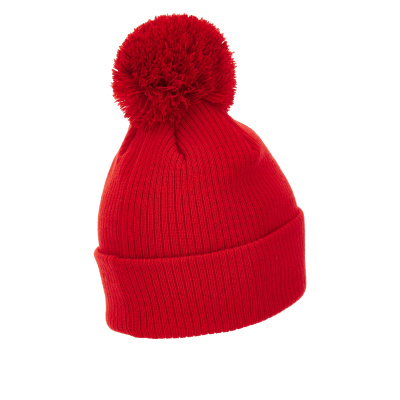 Шапка спортивная MACRON SNOW POMPON BEANIE RED