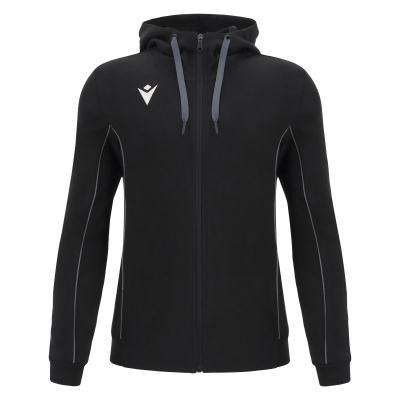 Олимпийка спортивная MACRON STAGE ECO SUSTAINABLE COTTON FULL ZIP HOODED SWEATSHIRT BLACK/ANTHRACITE