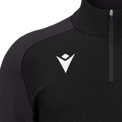 Толстовка тренировочная MACRON ISEN 1/4 ZIP TOP BLACK/DARK GREY