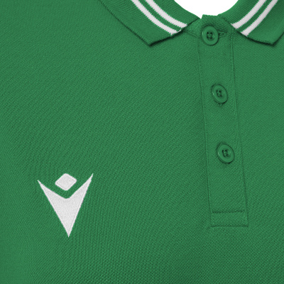 Поло спортивное женское х/б MACRON HAMBO POLO GREEN/WHITE