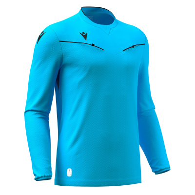 Футболка судейская проф. MACRON PONNET ECO SHIRT LS NEON SKY BLUE