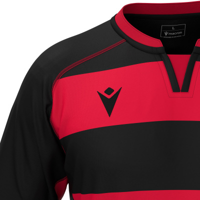 Регбийка игровая MACRON ALABASTER SHIRT BLACK/RED