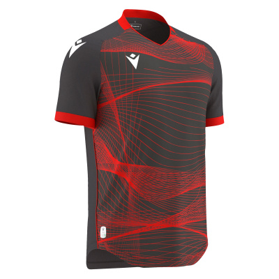 Футболка спортивная MACRON WYVERN ECO SHIRT ANTHRACITE/NEON RED