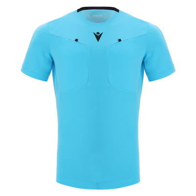 Футболка судейская проф. MACRON FRISK SHIRT NEON SKY BLUE/BLACK