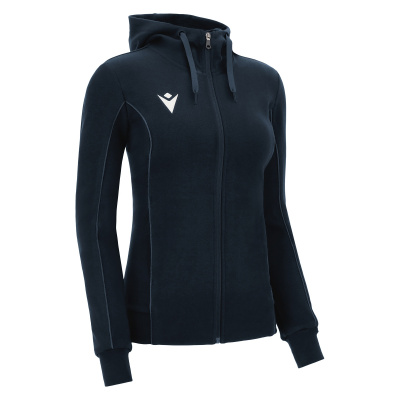 Олимпийка спортивная женская MACRON BASS ECO SUSTAINABLE COTTON FULL ZIP HOODED SWEATSHIRT NAVY/LIGHT NAVY