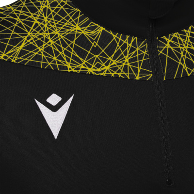 Толстовка тренировочная MACRON TAGUS 1/4 ZIP TOP BLACK/YELLOW