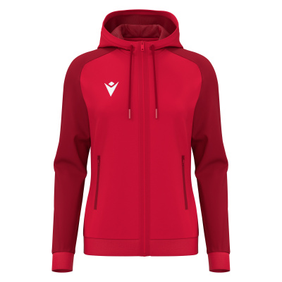 Олимпийка парадная женская MACRON ATLAS HOODY FULL LENGTH ZIP TOP RED/DARK RED