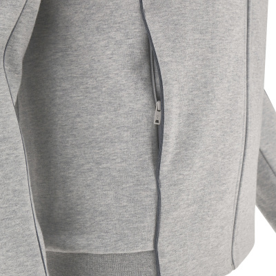 Олимпийка спортивная MACRON STAGE ECO SUSTAINABLE COTTON FULL ZIP HOODED SWEATSHIRT GREY MELANGE/ANTHRACITE