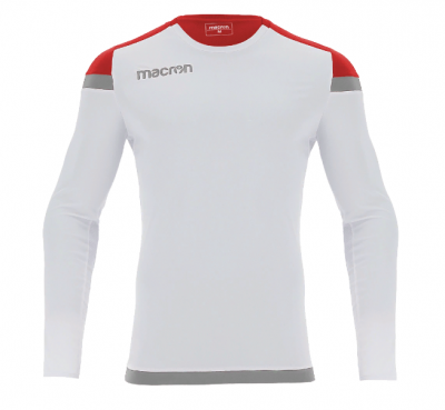 Футболка спортивная MACRON TITAN SHIRT LS WHITE/RED