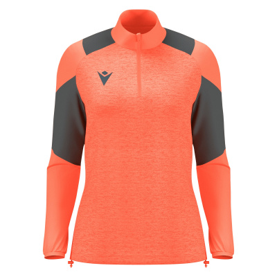 Толстовка тренировочная женская MACRON CHANTICO TRAINING 1/4 ZIP TOP NEON CORAL/ANTHRACITE