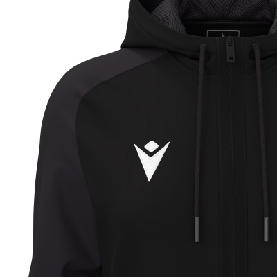 Олимпийка парадная женская MACRON ATLAS HOODY FULL LENGTH ZIP TOP BLACK/DARK GREY