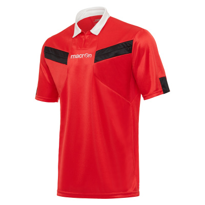 Футболка спортивная MACRON REFEREE SHIRT RED/BLACK