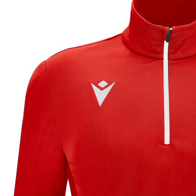 Толстовка тренировочная MACRON PIAVE TRAINING 1/4 ZIP TOP RED/WHITE