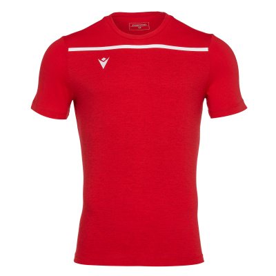 Футболка спортивная х/б MACRON COUNTRY T-SHIRT RED/WHITE