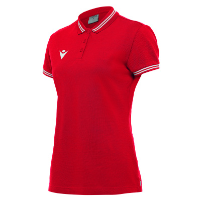 Поло спортивное женское х/б MACRON HAMBO POLO RED/WHITE