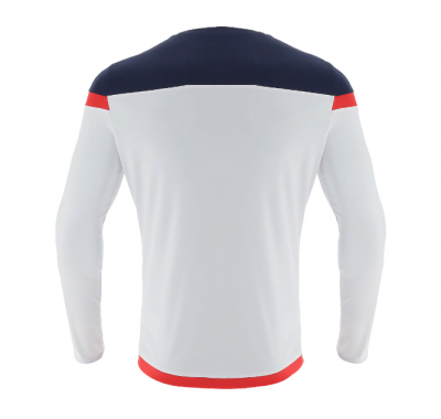 Футболка спортивная MACRON TITAN SHIRT LS WHITE/RED/NAVY