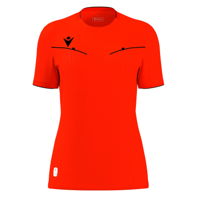 Футболка судейская проф. женская MACRON KATERYN ECO SHIRT NEON RED