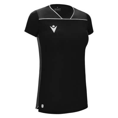 Футболка спортивная женская MACRON STEEL ECO SHIRT BLACK/DARK GREY/WHITE