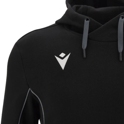 Олимпийка спортивная MACRON THEATER ECO SUSTAINABLE COTTON HOODED SWEATSHIRT BLACK/ANTHRACITE