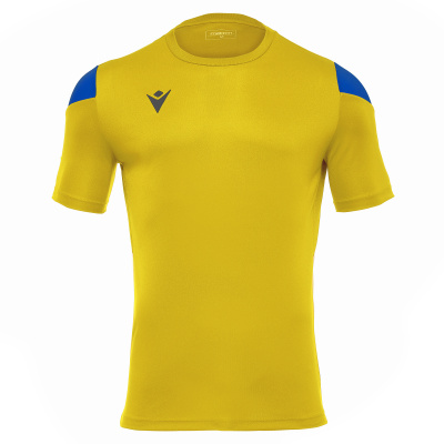 Футболка спортивная MACRON POLIS SHIRT YELLOW/ROYAL BLUE