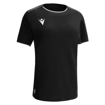 Футболка спортивная женская MACRON WIDIA ECO SHIRT BLACK/DARK GREY/WHITE