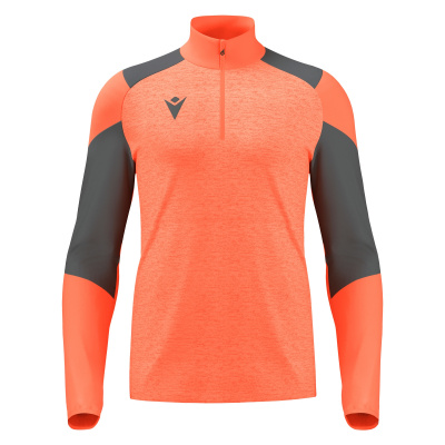 Толстовка тренировочная MACRON IZEL TRAINING 1/4 ZIP TOP NEON CORAL/ANTHRACITE