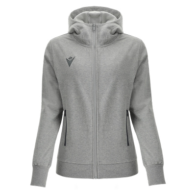 Олимпийка спортивная женская MACRON DRUM FULL ZIP HOODED SWEATSHIRT GREY MELANGE