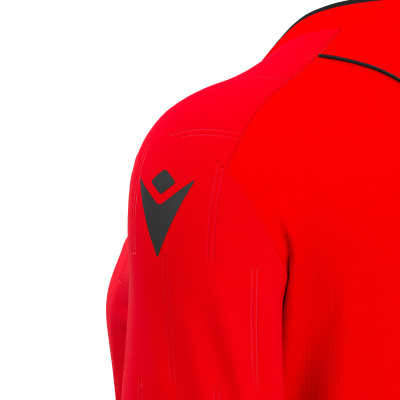 Футболка судейская проф. женская MACRON TESS ECO SHIRT SS BRIGHT RED/BLACK