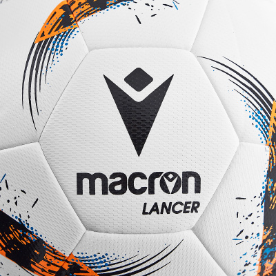 Мяч футбольный тренировочный MACRON LANCER N.5 BALL WHITE/BLACK/ORANGE
