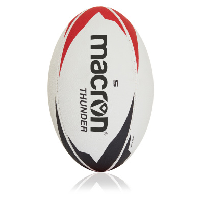 Мяч регбийный игровой MACRON THUNDER WHITE/BLACK