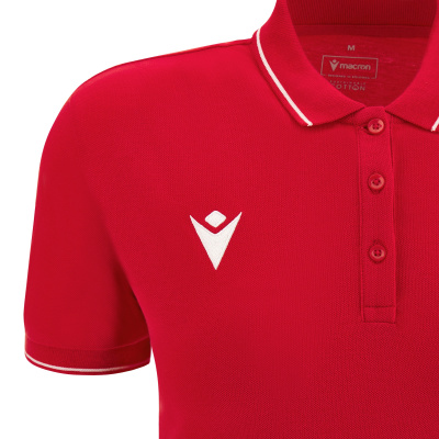 Поло спортивное женское х/б MACRON WALTZ ECO POLO RED