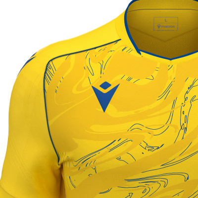 Футболка спортивная MACRON ARCANE ECO SHIRT YELLOW/ROYAL BLUE