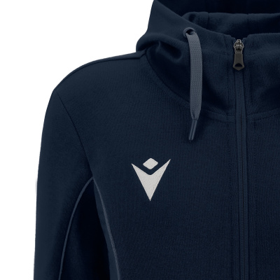 Олимпийка спортивная женская MACRON BASS ECO SUSTAINABLE COTTON FULL ZIP HOODED SWEATSHIRT NAVY/LIGHT NAVY