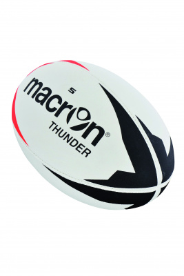 Мяч регбийный игровой MACRON THUNDER WHITE/BLACK